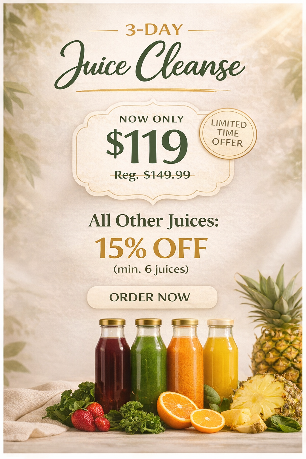 April 3 Day Juice Cleanse!